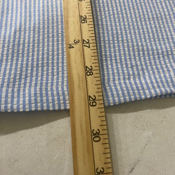 Brooklyn Cloth Button Up Shirt Mens Size L Blue White Striped Short-Sleeve Colla - Picture 7 of 8